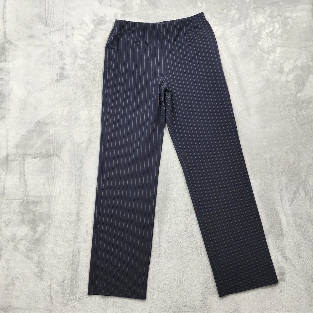 Vintage Chadwicks Pants Womens 14T TALL Black Striped High Rise Stretch Office